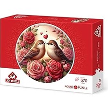 Uravas Store Art Puzzle Güller ve Aşk 570 Parça Round Puzzle