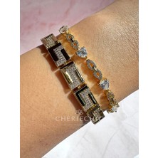 CHERIECHIC Jewels L Model Kristal Zirkon Taşlı Zincir Bileklik