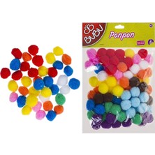 Bu-Bu 2 cm Simli  Ponpon Karma  ( 50'li Poşet)