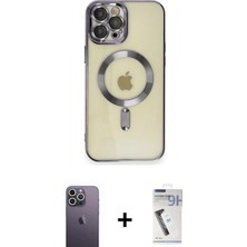 Marsilyan™- iPhone 12 Pro Max Kılıf Nova Işık Özel Seri - Şeffaf Uv Polymer Nano Ekran Koruyucu + Neon Fosforlu Kamera Lens - Bz