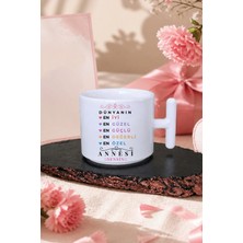 giftkonsept Dünyanın En Güzel En Değerli Annesi Baskılı Anneler Günü Hediye T Kulplu Kupa Çay Fincanı