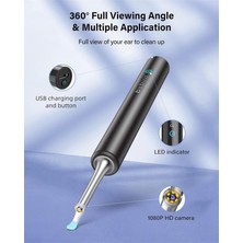 Bezos Bebırd T5 3mp Kamera 3.5mm Lens Şarjlı Wıfı Görüntülü Kulak Temizleyici Siyah Renk