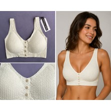 Kadın Düğmeli Dikişsiz Toparlayıcı Sütyen – Destekleyici Konforlu Bralet (Mint)