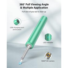Bezos Bebırd T5 3mp Kamera 3.5mm Lens Şarjlı Wıfı Görüntülü Kulak Temizleyici Yeşil Renk
