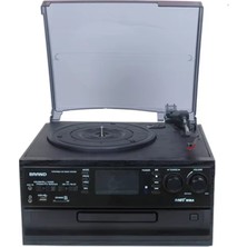 Flagen Bluetooth Kumandalı CD USB Radyo Fonksiyonlu 33-45-78 Plaklar Çalar Pikap Müzik Çalar