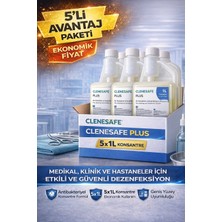 Bezos Clenesafe Plus 1 L Konsantre Ön Temizleme ve Dezenfeksiyon Solüsyonu Medikal Yüzey Temizleyici 5 Adet