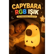 Open City Capybara Gece Lambası Pilli Yumuşak Silikon Çocuk Odası Uyku Lambası Dekoratif Işık