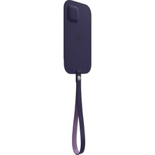 Delixa iPhone 12 Mini Için Magsafe Özellikli Deri Zarf Kılıf - Derin