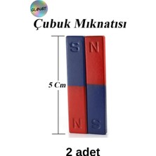 Glanart 2 Adet Çubuk Mıknatıs Okul Deney Çalışmaları Için Şekilli Çubuk Mıknatıs