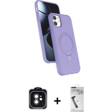 Marsilyan™- iPhone 11 Kılıf Iz Işık Koleksiyonu - Şeffaf Uv Polymer Nano Ekran Koruyucu + Pvd Metal Kamera Lens - Sh