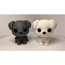 Örgü Dokulu Sevimli Mini Köpek Obje