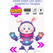 Pilli Işıklı Müzikli Çok Yönlü Dans Eden Astronot Tavşan