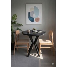 HOLLKA Mutfak Cafe Balkon Bahçe Restoran Yemek Masası 70X70 Metal Ayak Kalınlaştırmalı