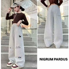 Nigrum Pardus Nıgrum Pardus Özel Seri Cute Puggy Baskılı %100 Pamuk Ispanyol Paça Kız Çocuk Yazlık Eşofman Altı