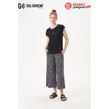 Gd Goldoremi 29128 Premium Kadın Desenli Rahat Kesim Bol Paça Kısa Kollu Pijama Takım