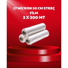 Dalpak Ambalaj 3 Adet Streç Film 17 Micron 50 cm 300 Metre x 3