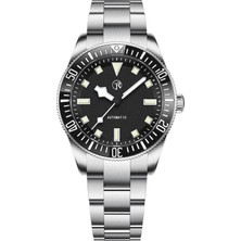 Rollstimi 40MM Çelik Kordon Erkek Kol Saati RT7910 Siyah