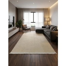 NarStore Home Dinar Armoni Saçaklı Kaymaz Tabanlı Kesme Kabartmalı Yıkanabilir Salon Koridor Halı Yolluk