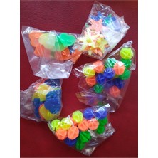 Bisiklet Teker Süsü 5 Paket (2 Boncuk, 2 Kalp, 1 Yıldız) Gökkuşağı Renk Seçenekleri ile