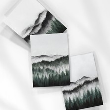 Henno A6 (10,5X14,8 Cm) 6’lı Vintage Sisli Orman, Dağ ve Doğa Manzaralı Scrapbook, Mektup Kağıdı