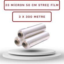 Dalpak Ambalaj 3 Adet Streç Film 23 Micron 50 cm 300 Metre x 3