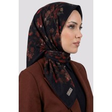 Hadiora  Siuah Bordo Çiçek Desenli Organik Pamuk Soft Eşarp