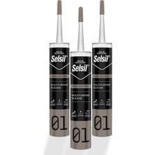 Selsil 2528 Genel Amaçlı Silikon Beyaz 280 gr 3 Adet