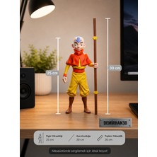 Demirhan3D 🌪️ Aang (Son Hava Bükücü) 30 cm | Pla 3D Baskı Figür | Asasıyla Büyük Boy Koleksiyonluk Hediye 🎁