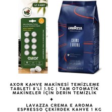 Axor Kahve Makinesi Temizleme Tableti + Lavazza Crema E Aroma Espresso Çekirdek Kahve (1 kg)