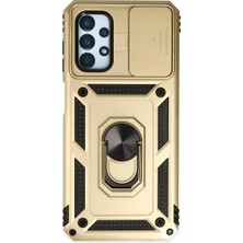 Uravas Store Galaxy A13 4g Kılıf Pars Lens Yüzüklü  - Gold