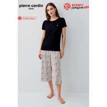 Pierre Cardin Paris Premium Kadın Modal Pamuklu Rahat Kesim Kısa Kollu Kapri Pijama Takım