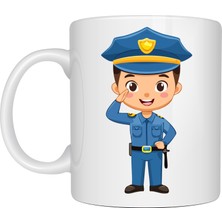 Bezos Polis Temalı Porselen Kupa Model 161 – Sevimli Polis Karakter Baskılı Kahve Kupası – Polis Meslek Hediyesi – Dayanıklı Porselen Kahve Bardak