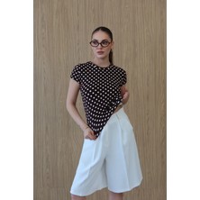 Roea Puantiyeli Yarım Kol Body Kahve