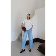 Roea Bisiklet Yaka Basic T-Shirt Beyaz