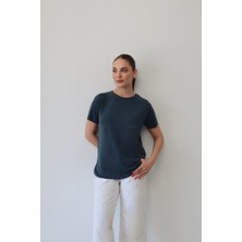 Roea Detaylı Modal T-Shirt Petrol