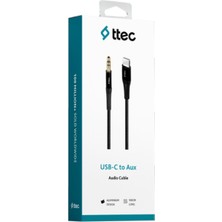 Ttec 2AK03S Usb-C - 3.5mm Aux Ses Kablosu 100CM Siyah - Type-C Cihazlar ile Uyumlu Lyon Tech