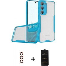 Marsilyan™- Galaxy S23 Plus Kılıf Atlas Asil Serisi - Siyah 6d Antistatik Mat Seramik Hayalet Nano Ekran Koruyucu + Metal Kamera Lens - Kı
