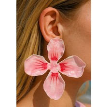 Mimoza Accessories Pembe Renk Çiçek Küpe