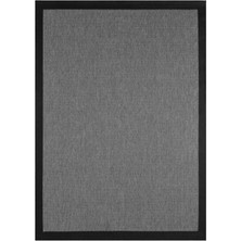 Veja Home Isal Plus 1148 Gri Siyah Düz Desenli Hasır Görünümlü Modern Şık Mutfak Koridor Salon Halısı