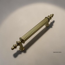 DKSDİZAYN 5 Adet Ezgi Mat Altın Çizgili Dolap Kulpu – Metal Ayaklı Alüminyum Modern Mobilya Kulpu (96 / 128 / 160 Mm)