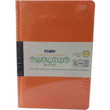Gıpta Process Ajanda 14X20 cm 160 Yp Kareli Defter - 4 Bölümlü Renkli Kenarlı Konu Ayrımlı - Turuncu