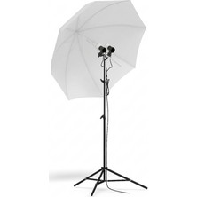 AZT Ürün , Reklam , Moda , Makyaj , Stüdyo Için 83CM Beyaz Şemsiyeli 130W Torch Ampullü LED Sürekli Işık