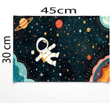 Queen Jera Okul Öncesi ve Ilkokul Astronot ve Gezegenler Beslenme Örtüsü Yıkanabilir Masa Örtüsü 30X45CM