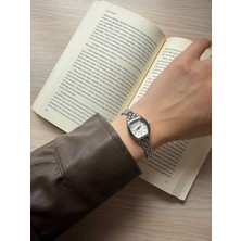 Rubsey Retro Minimal Metal Kordon Vintage Kadın Kol Saati Gümüş Minik