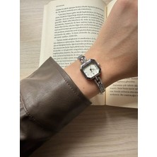 Rubsey Retro Minimal Metal Kordon Vintage Kadın Kol Saati Kare