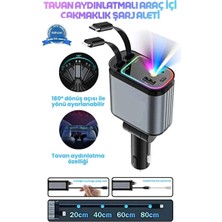 Renas Store LED Işık Tan Aydınlatmalı 66W 4’1 Çift Kablolu Hızlı Şarj 3.4A Araç Içi Çakmaklık Şarj Aleti
