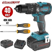 Kayasan Catpower 4401 Kömürsüz Akülü Darbeli Vidalama Li-Ion 40V 90NM +( 4.0 Ah Akü 2 Adet)+(Hızlı Şarj Cihazı Düz Yıldız Tornavida