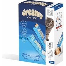 Uravas Store -Pets Creamy Ton Balikli Kari̇desli̇ Kedi̇ Ödülü 25X15GR
