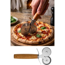 Privo Paslanmaz Çelik Çift Başlıklı Pizza Hamur Kesme Ruleti Börek ve Mantı Kesici Bıçak