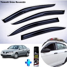 Caraks Nissan Almera Sd Mügen Cam Rüzgarlığı Abs Nikelaj Krom Cam Rüzgarlığı 2000-2008 + Ebrayn Lastik Parlatıcı